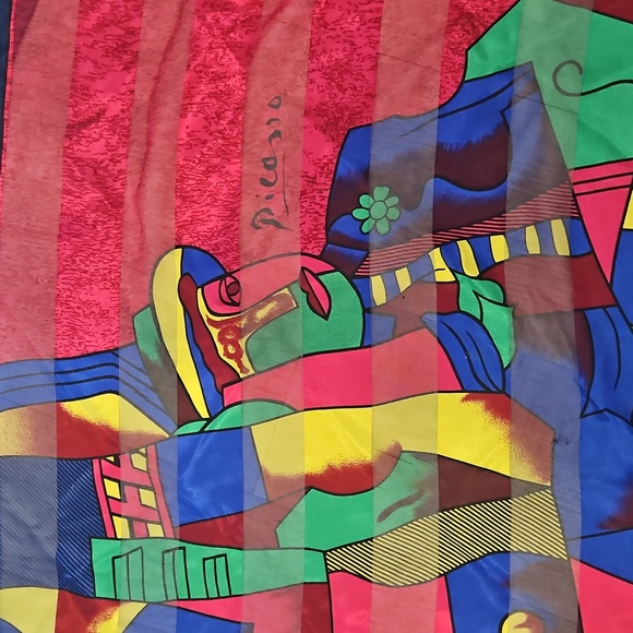 2/$10 Vintage Picasso Abstract Scarf - Picture 2 of 7